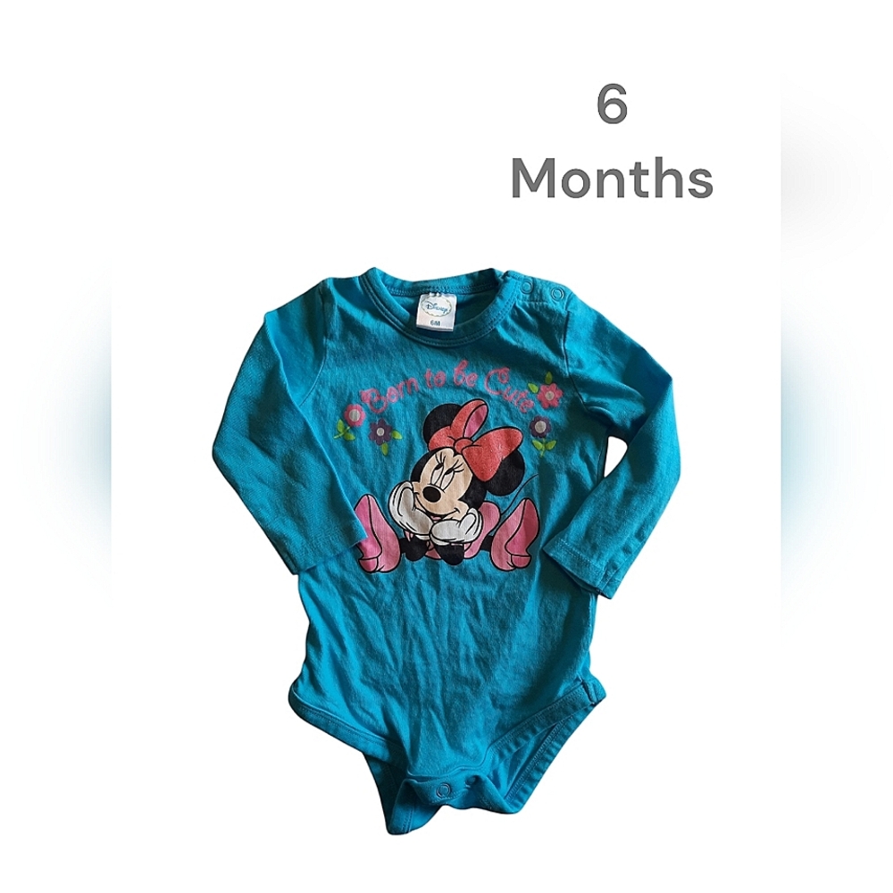 ✅4/25$✅ Disney 6 months Minnie Mouse Baby Bodysuit -‎ Teal